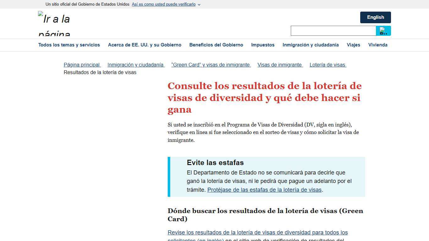 Consulte los resultados de la lotería de visas de diversidad y qué debe hacer si gana USAGov
